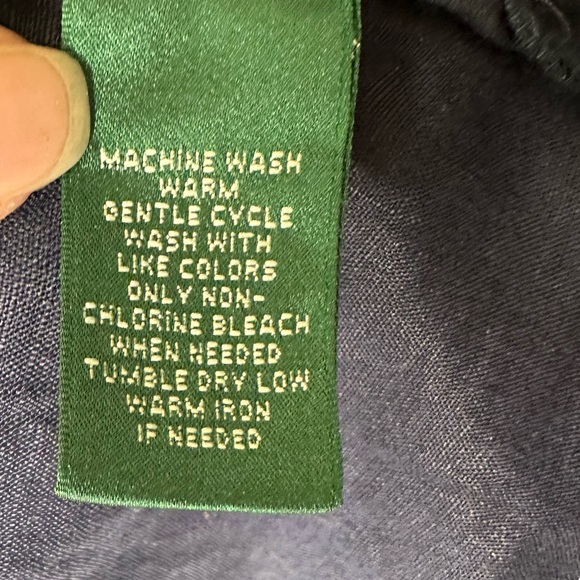 Lauren Ralph Lauren 100% Linen Navy Button-Up Shirt - Size 2X - Picture 2 of 6